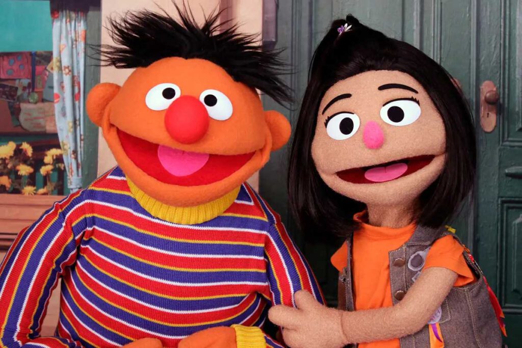 Ernie and Ji-Young from Sesame Street
